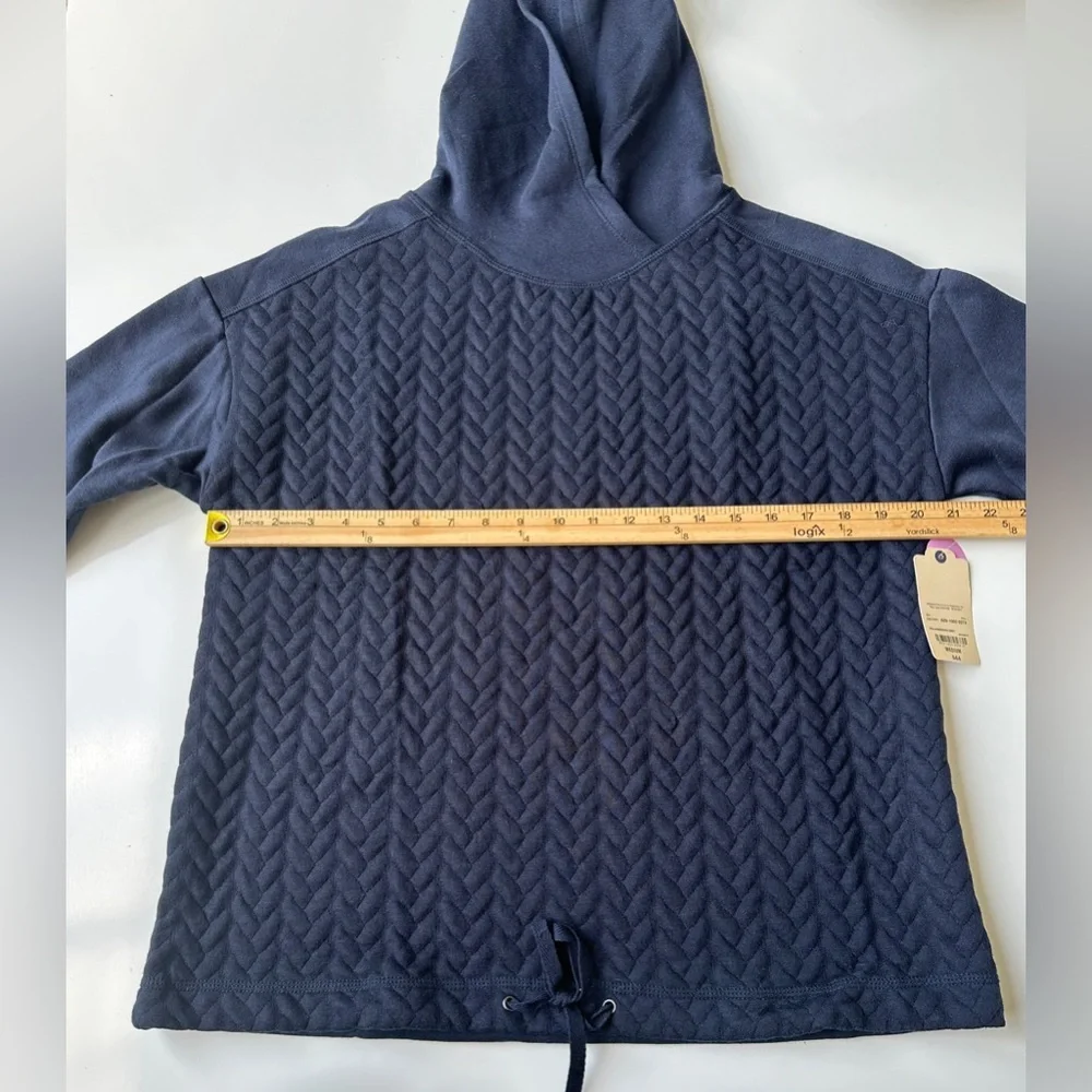 NWT St. John’s Bay Active Navy Blue Quilted Hoodie Pullover Sweatshirt Sz Large - Picture 3 of 5